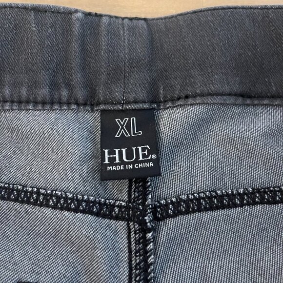 HUE Women's Curvy Fit Jeans Leggings, Graphite Wash, Size XL - Picture 3 of 4